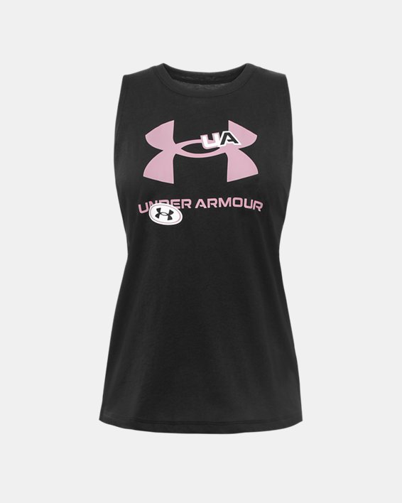 Women's UA Graphic Muscle Tank in Black image number 4